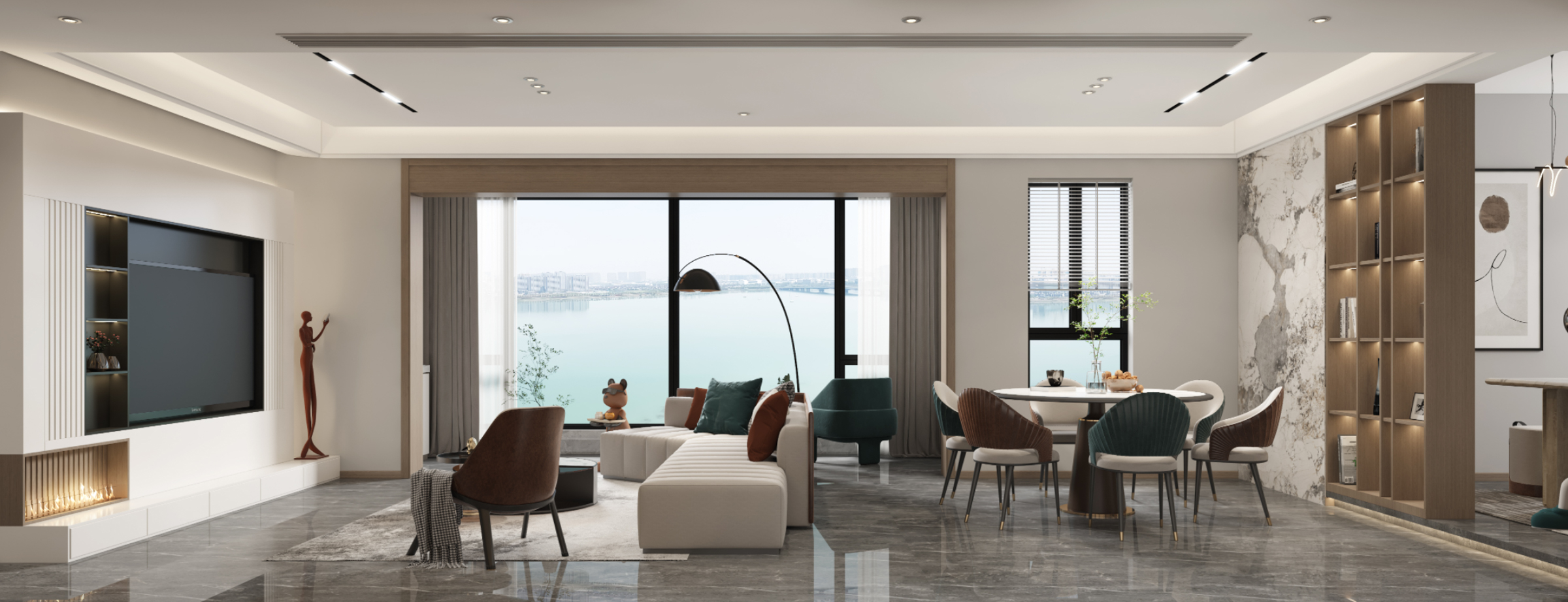 150平滨湖苑现代风格全景图封面图