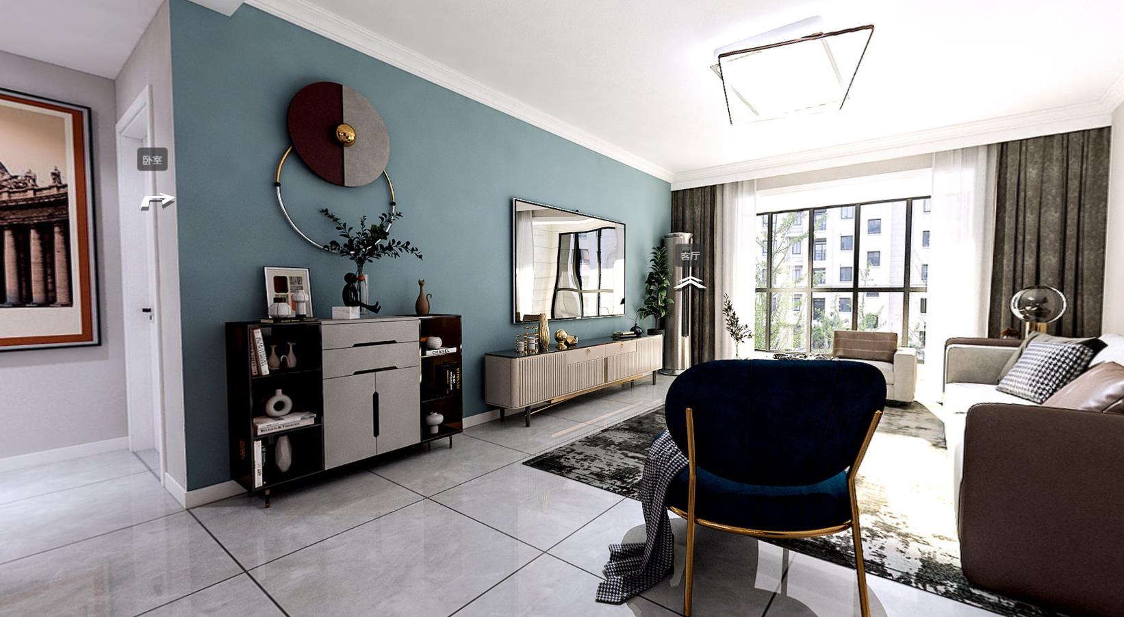 140平南苑新城现代风格全景图封面图