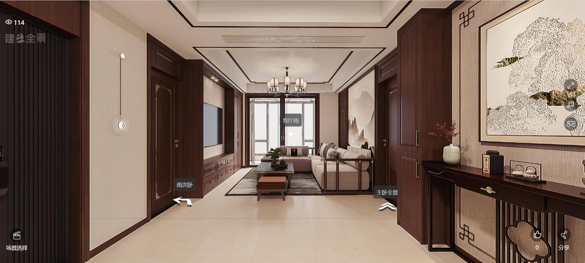 148平金通玫瑰园中式风格全景图封面图