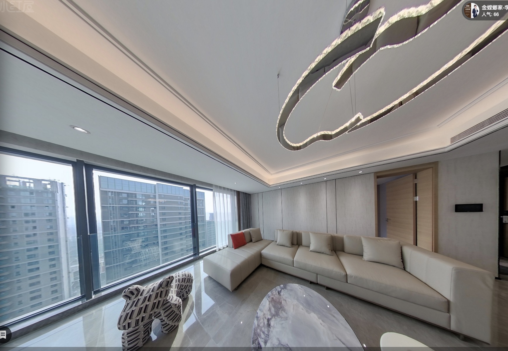 180平华润悦玺轻奢风格-平层设计，演绎现代生活之美全景图封面图