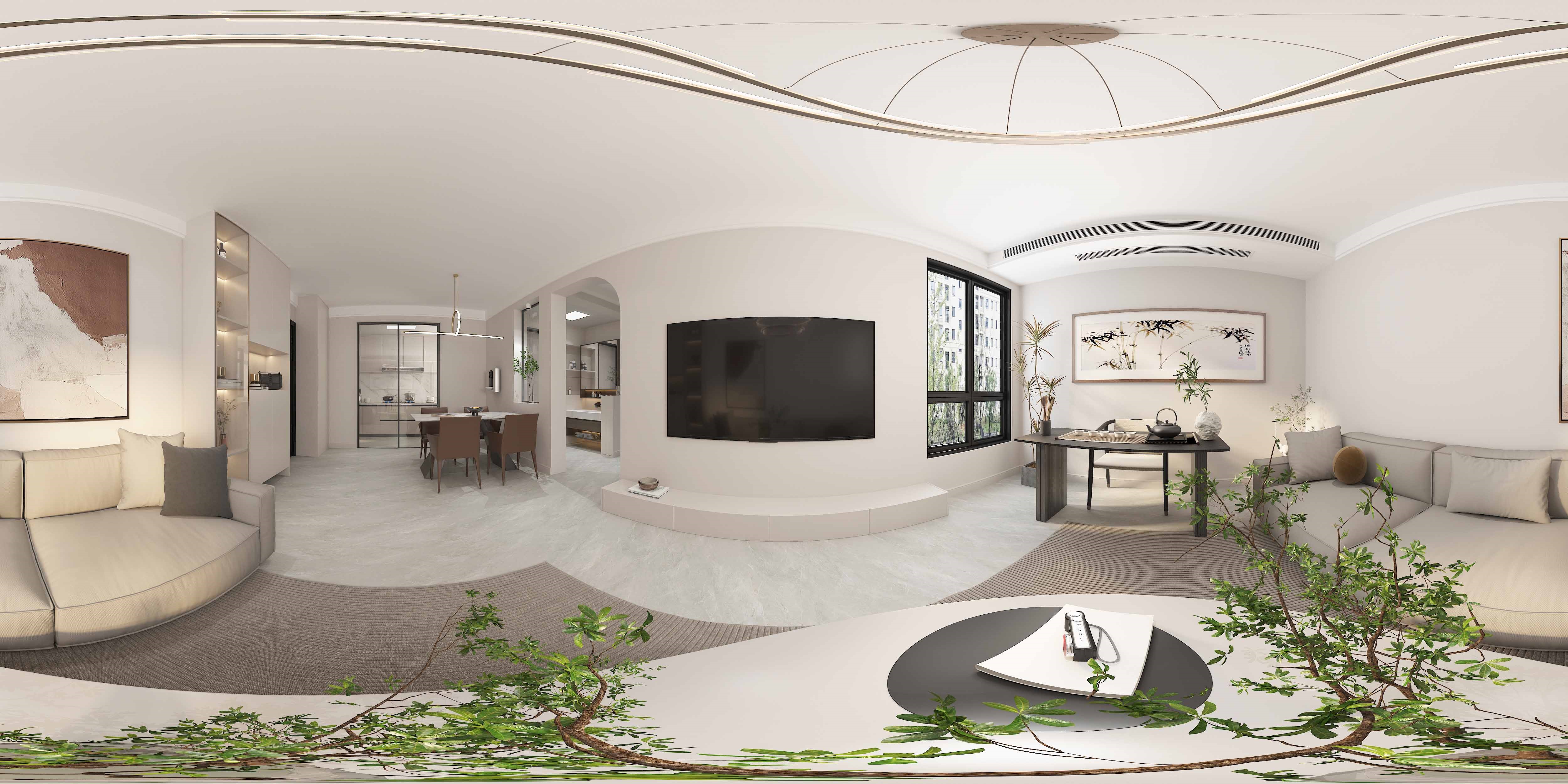 100平华天珑悦现代简约风全景图封面图