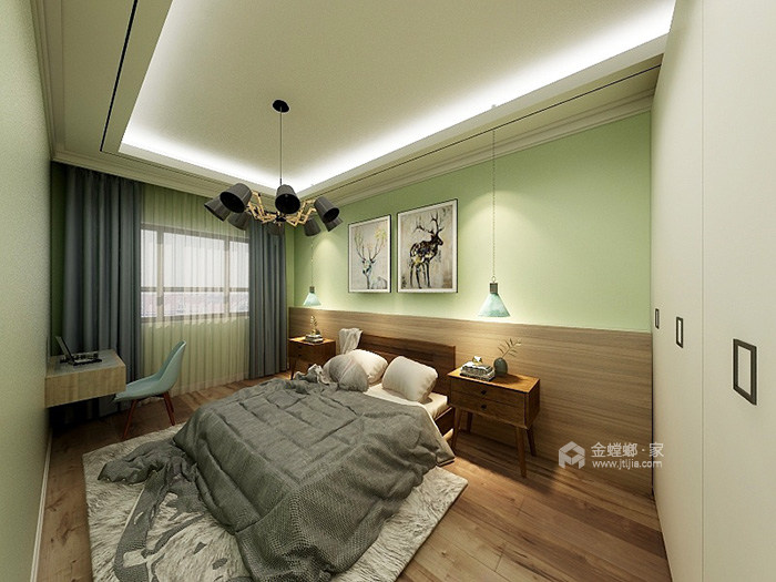 137㎡新中式三口之家，充分体现中国传统美学-卧室