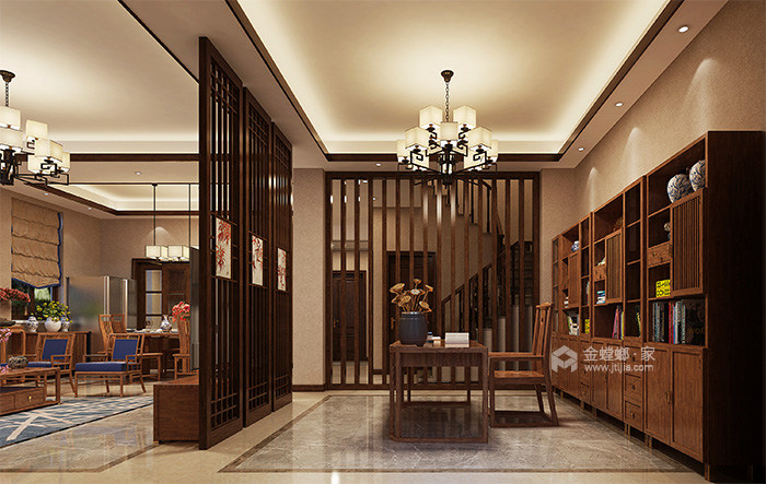 古典与现代相融合，如此养眼的新中式风格家-客厅