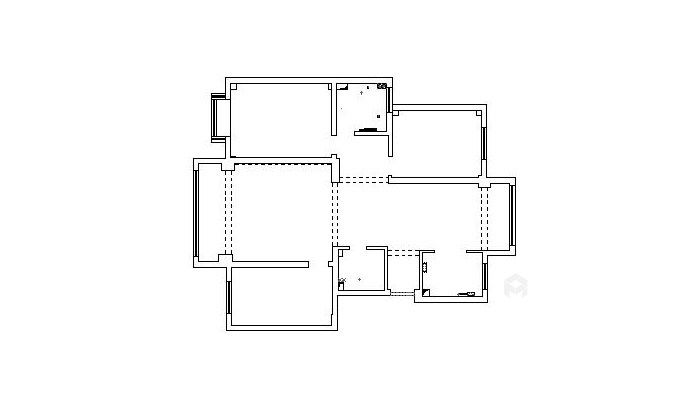 疏勒家苑140平美式风格装修案例效果图-原始结构图