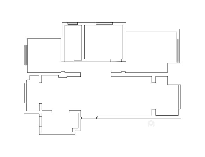中天城苑120平米欧式风格装修案例效果图-原始结构图