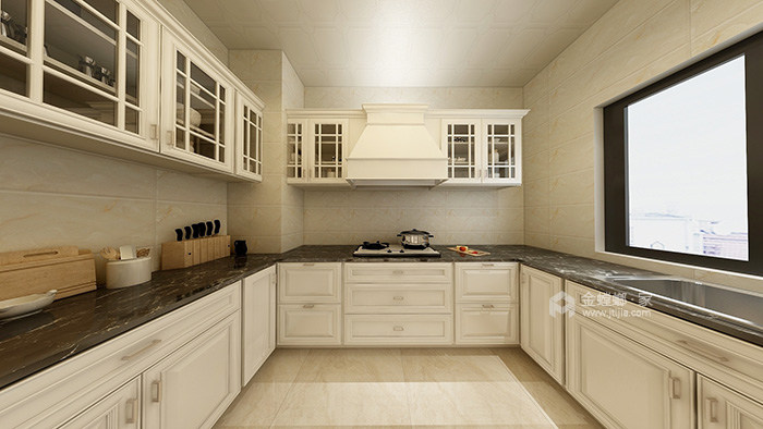中天城苑120平米欧式风格装修案例效果图-厨房