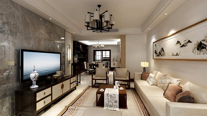 新中式风格精致优雅的家-客厅
