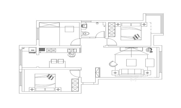 浅灰色的现代风格，为家带来优雅的基调-平面布局图