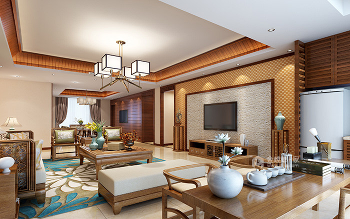 新中式风格家,优雅如画,心向自在!-客厅