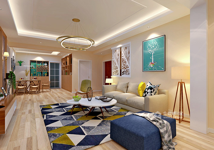 133平米现代风格现代温馨的家-空间效果图