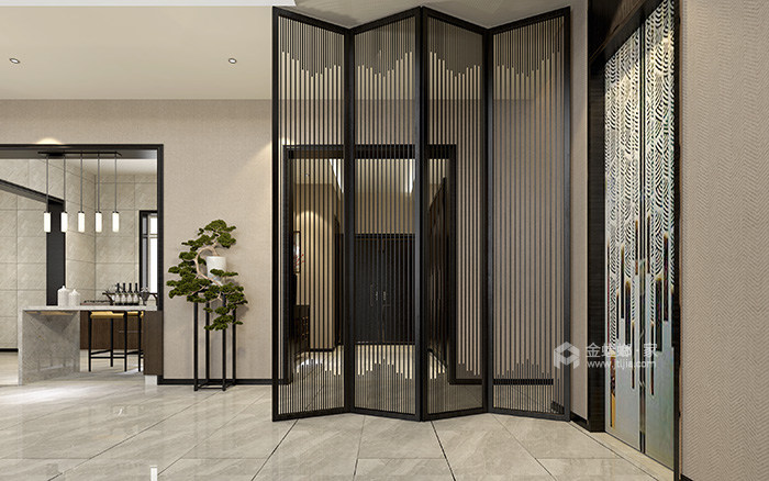 新中式大气之家——对传统元素的完美融合-门厅、电梯厅