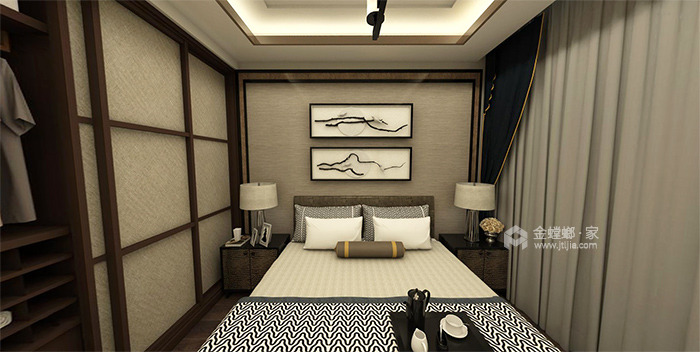 精致优雅的中式生活 130平米新中式装修效果图-卧室