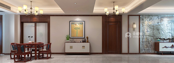 146平米新中式特有的禅意与灵境的质感-客厅