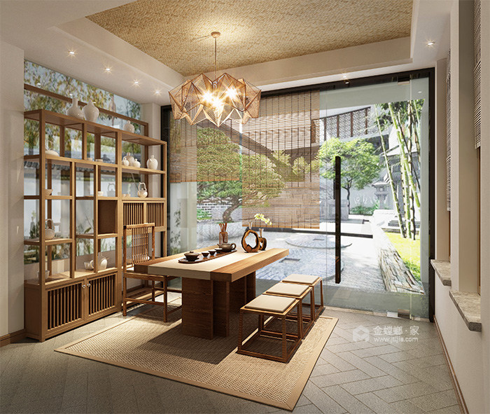 阳光房、小庭院，真正大气的中式之家-茶室