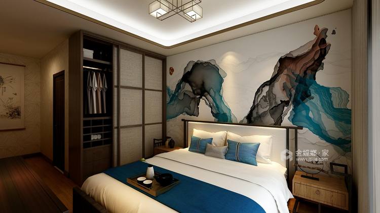 中式=老气？这套182㎡新中式案例时髦出天际-卧室效果图及设计说明