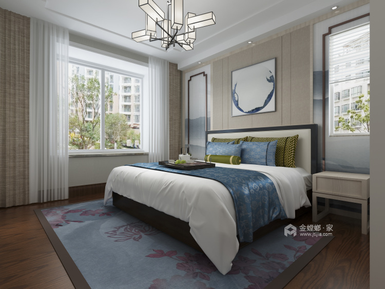 160平新中式，没见过这么简单的中式-卧室效果图及设计说明