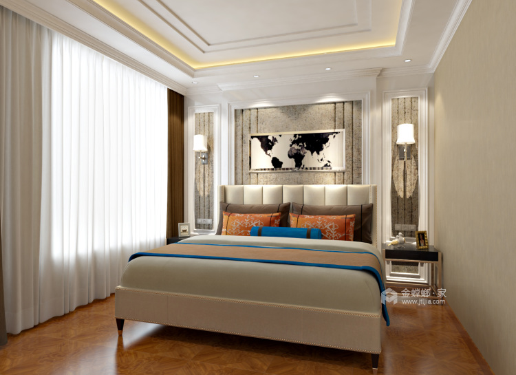 133平幸福岛简欧风格，大气典雅-卧室效果图及设计说明