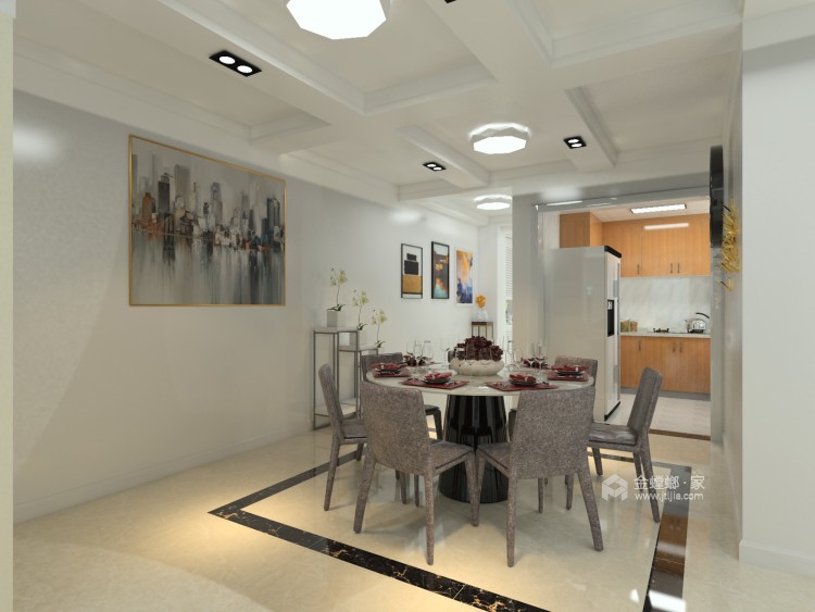 开放式厨房拥有不一样的现代风格-餐厅效果图及设计说明