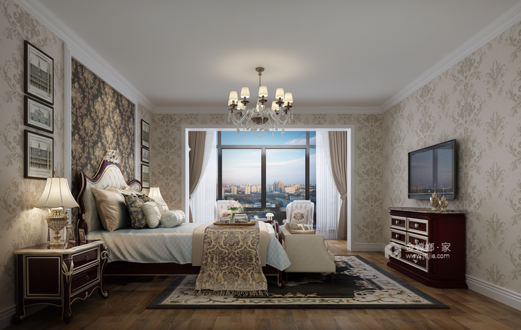 330平复式欧式风格，时尚优雅之作-卧室效果图及设计说明