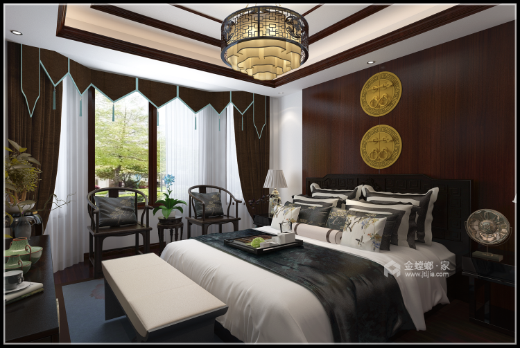 禅意新中式，真正的低调奢华-卧室效果图及设计说明
