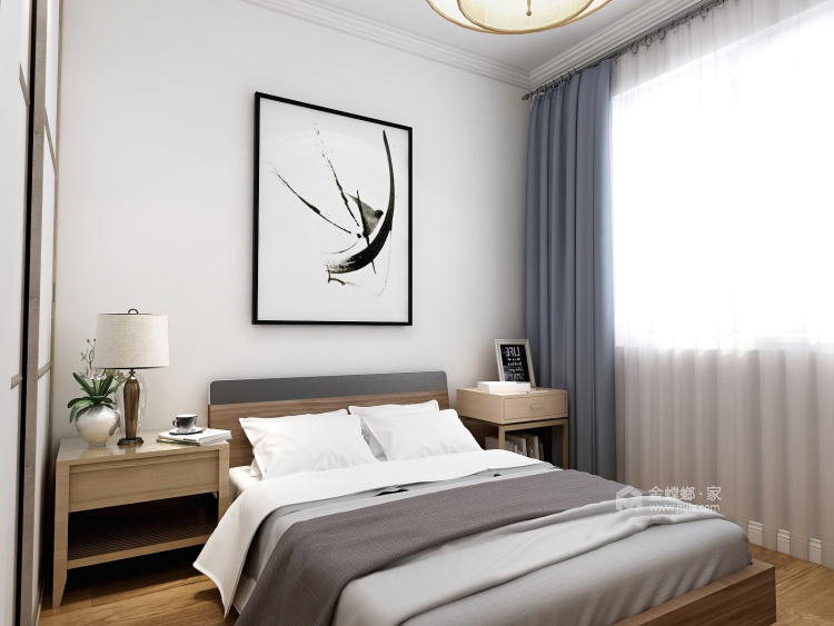 沉稳大气的禅意新中式-卧室效果图及设计说明