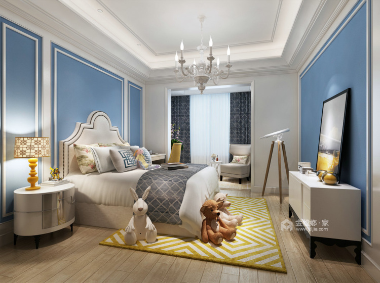 舒适而温馨的淡雅欧式风-卧室效果图及设计说明