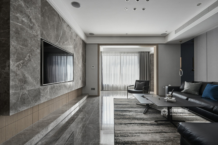240平简约大宅，让你真正的放空自己-客厅效果图及设计说明