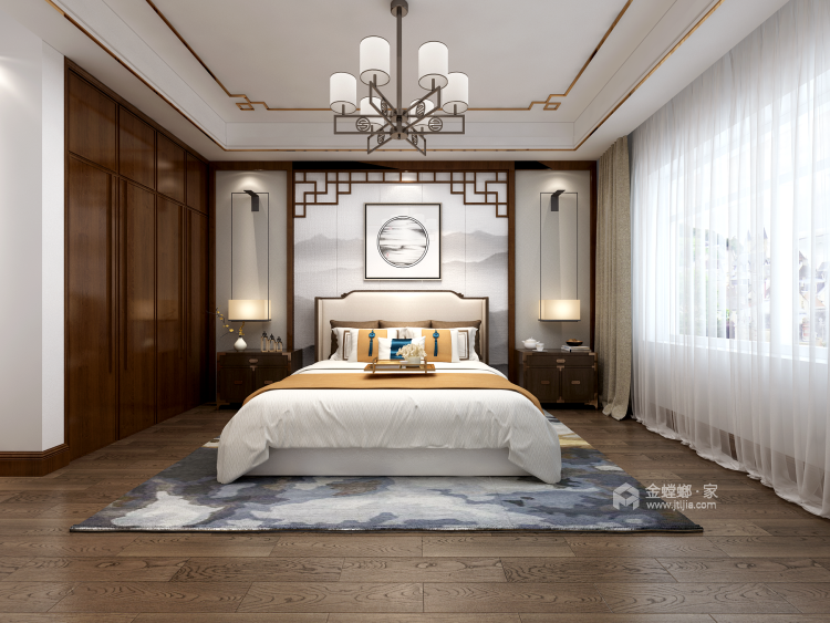 130平新中式，就像家人间的感觉朴实而暖心-卧室效果图及设计说明