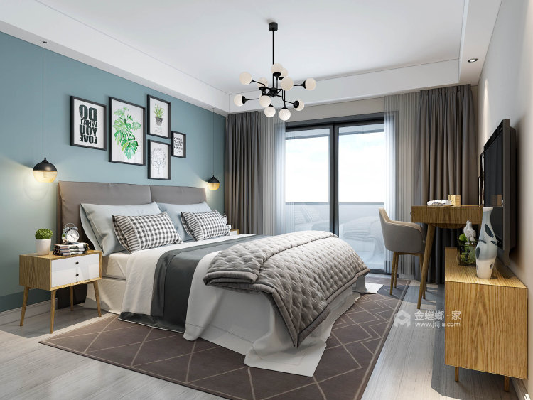 甜蜜85平现代风格三居，温馨舒适-卧室效果图及设计说明