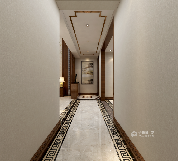 130平新中式，就像家人间的感觉朴实而暖心-走廊