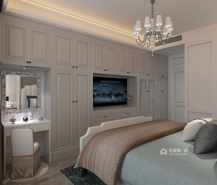 现代温暖132平舒适美家-卧室效果图及设计说明