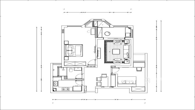 87平美式，温馨的四口之家-平面设计图及设计说明
