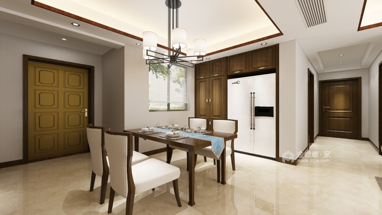 135平新中式三居室，享受茶艺之道淳朴生活-客厅效果图及设计说明