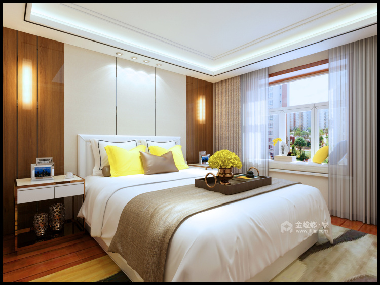 古色古香如此优雅，新中式大宅的格调！-卧室效果图及设计说明