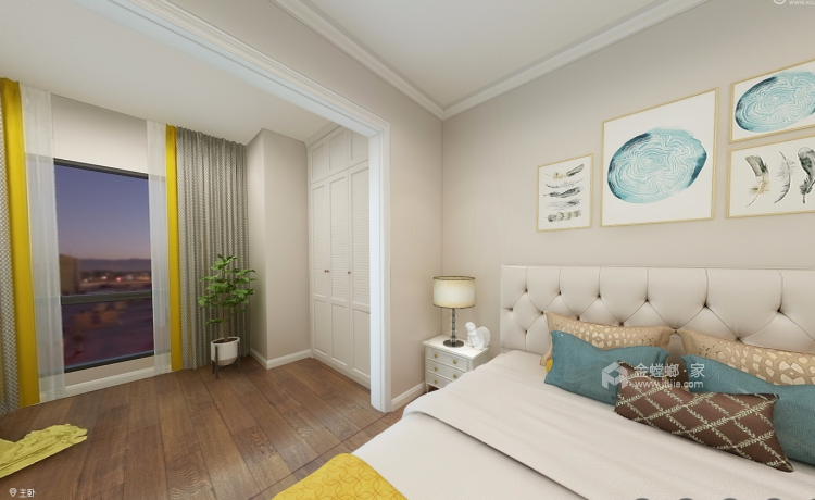 温馨的美式风-卧室效果图及设计说明
