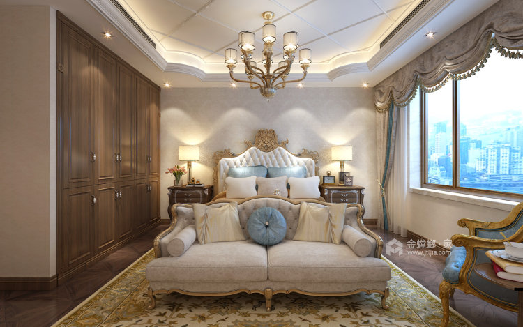 奢华大气的248平欧式风格美居，雍容华贵，富丽堂皇！-卧室效果图及设计说明