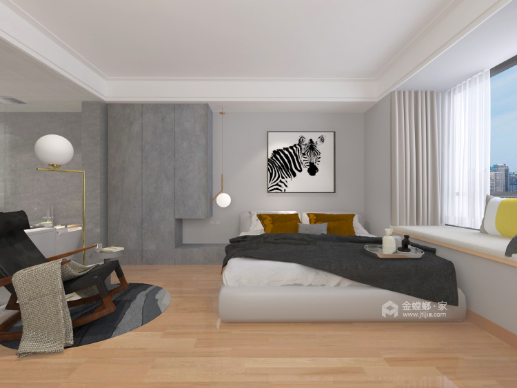 原木色基调，极致体现简约温馨舒适感-卧室效果图及设计说明