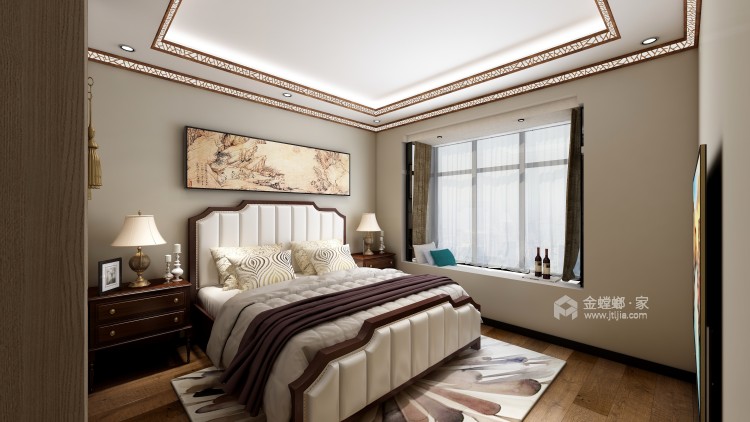 古色与现代的衔接，成为时尚与古典的柔媚结合-卧室效果图及设计说明