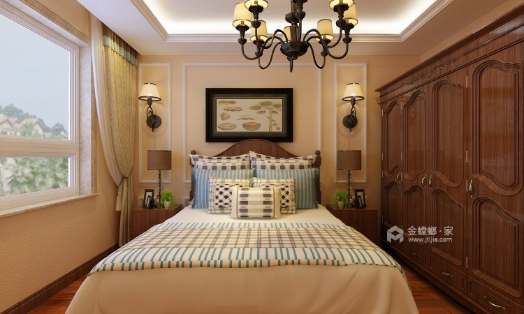 280平美式打造无比温馨的氛围-卧室效果图及设计说明