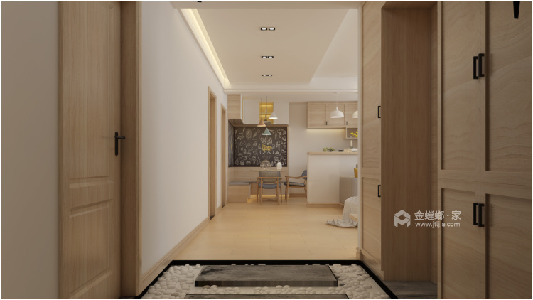 米白蓝灰打造140平温馨舒适日式风格-卧室效果图及设计说明