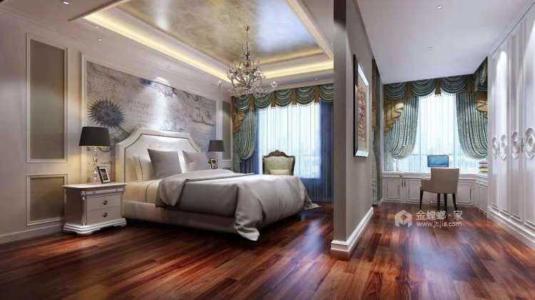 174平美式风格 低调而有品味的家-卧室效果图及设计说明