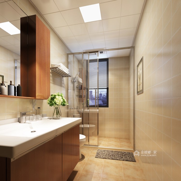 原木色89平现代风，两居室小户型的舒适生活-卫生间
