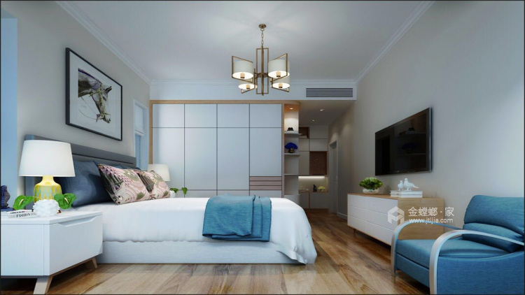 130平清新现代北欧风，简洁自然-卧室效果图及设计说明