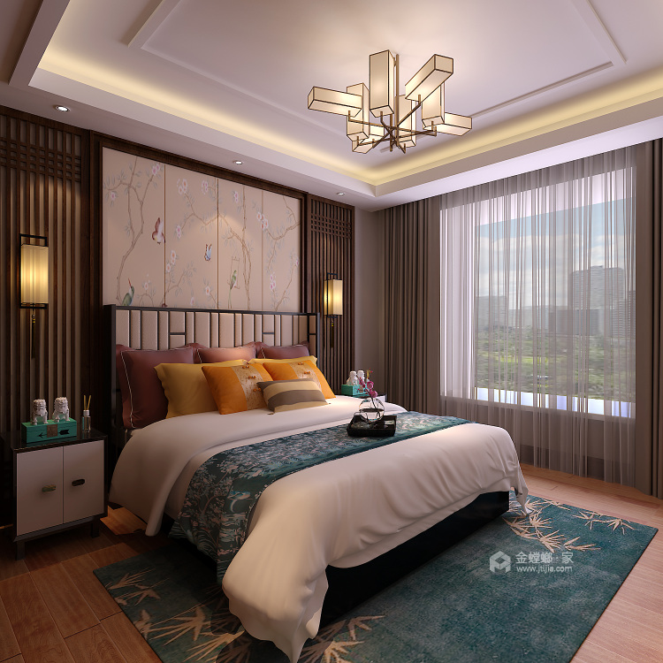 中式风格装修 诠释中华文化的韵味-卧室效果图及设计说明