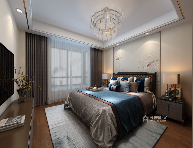 165平新中式风格大宅，素雅简洁-卧室效果图及设计说明