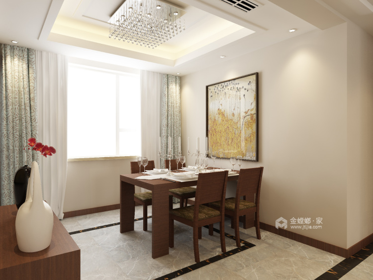 新中式风格装修 静品慢生活的美好-餐厅效果图及设计说明