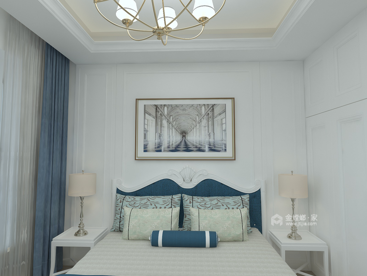 115平欧式风在家体验欧式海岸浪漫风情-卧室效果图及设计说明