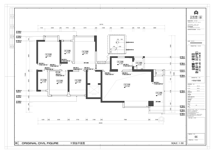 6米挑高客厅，188平轻奢现代风格-业主需求&原始结构图