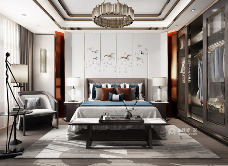 130平新中式风品味时尚、古典、优雅居住空间-空间效果图