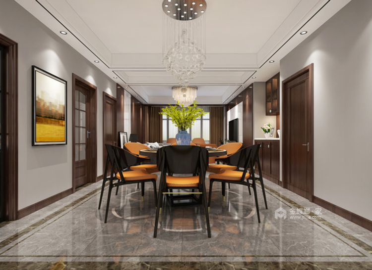 123平温暖现代风文艺范舒适空间-餐厅效果图及设计说明